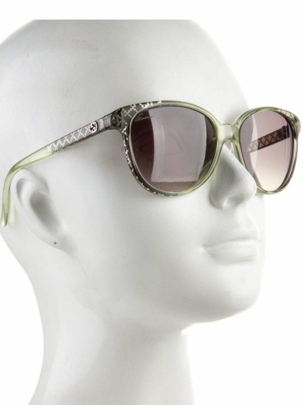Gucci Light Green Patterned Women's Sunglasses in great condition!